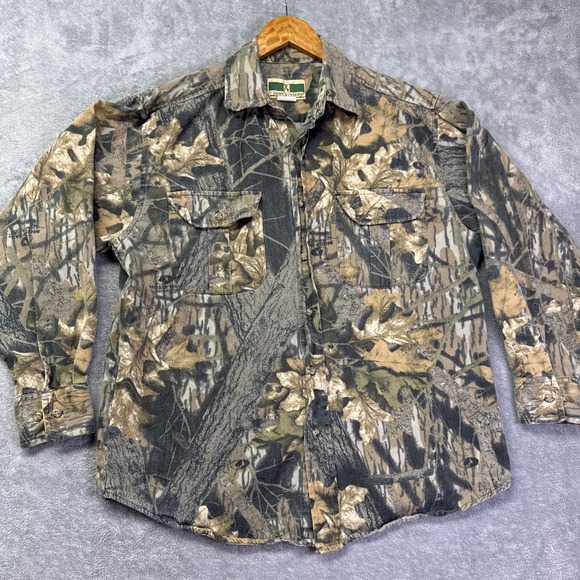 Other - VINTAGE Game Winner Camo Shirt Men's Large Mossy Oak Long Sleeve Hunting Outdoor